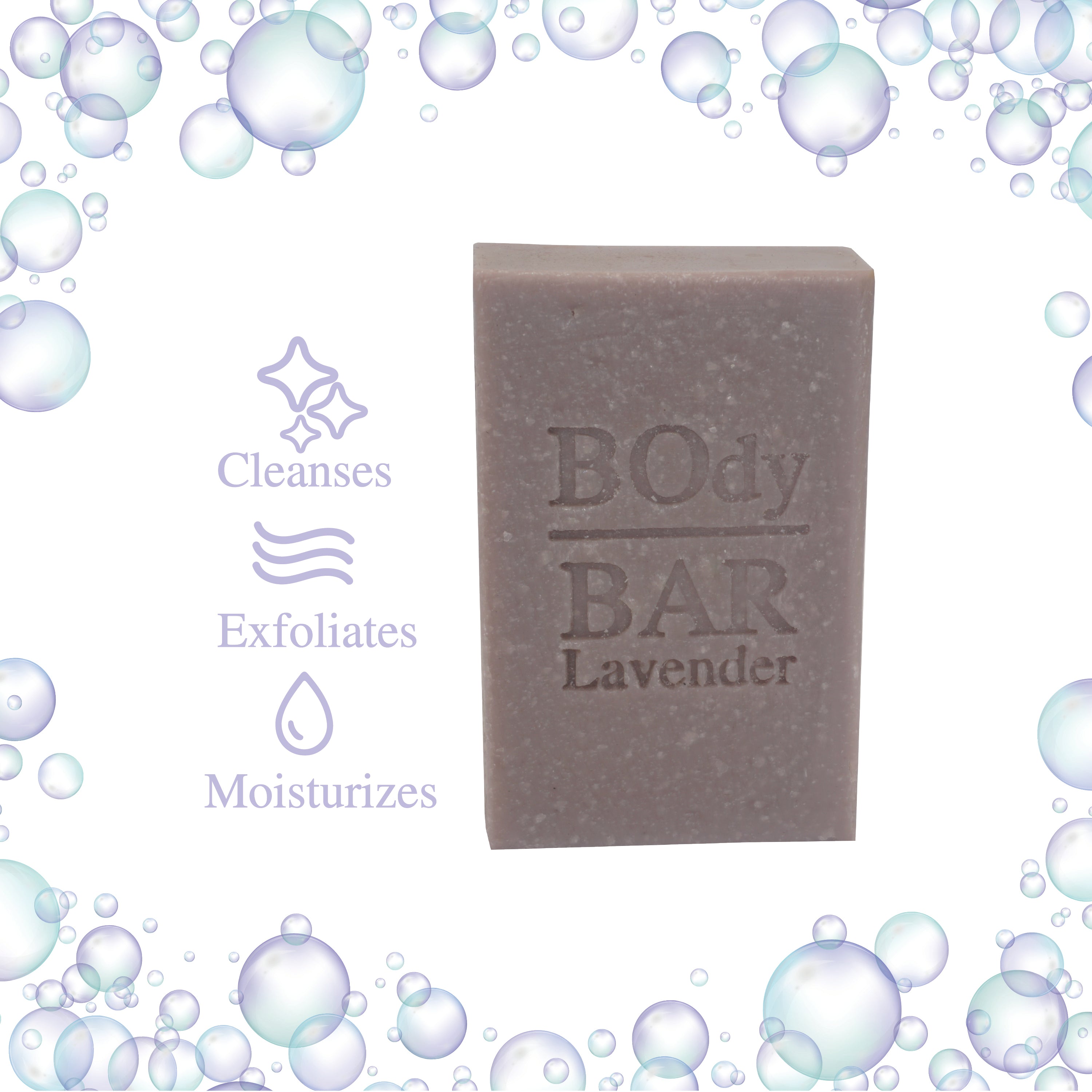 6 Pack of 6 - BO's Natural Lavender BOdy Bar Soap – Cold-Process Soap with No Harsh or Synthetic Ingredients