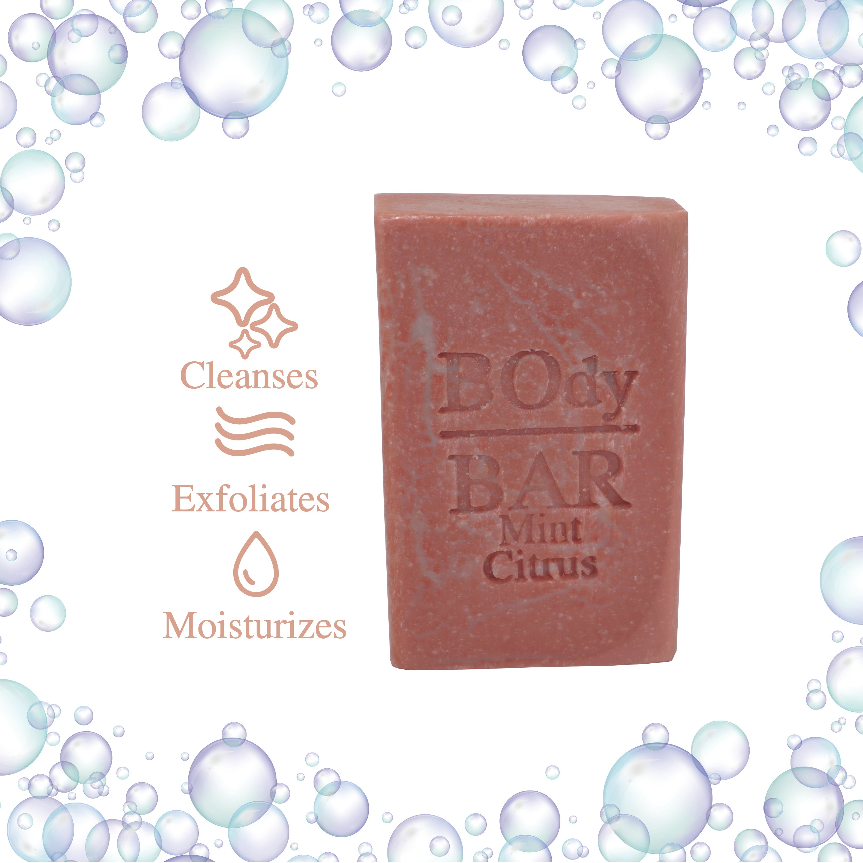 BO's Natural Mint Citrus Men’s BOdy Bar Soap – Cold-Process Soap with No Harsh or Synthetic Ingredients
