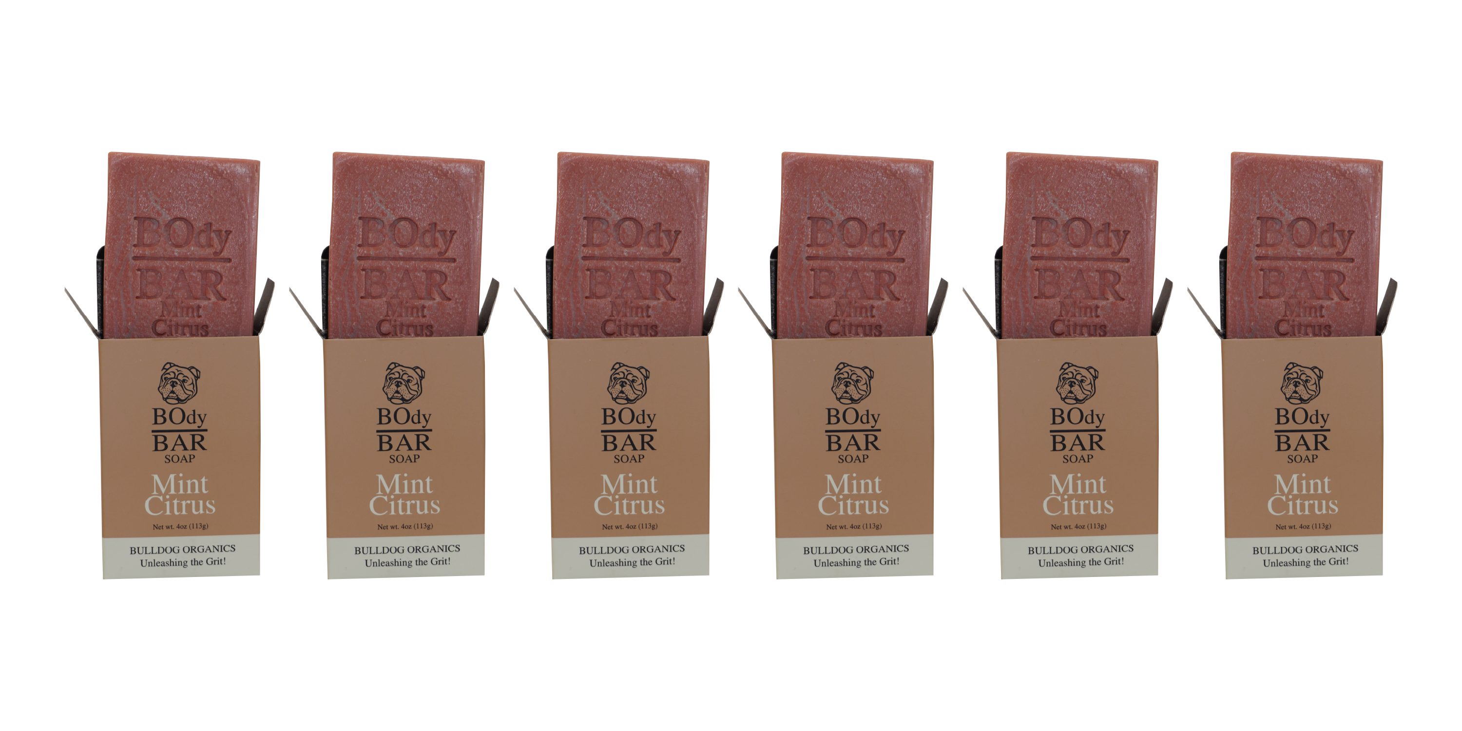 Pack of 6 - BO's Natural Mint Citrus Men’s BOdy Bar Soap – Cold-Process Soap with No Harsh or Synthetic Ingredients