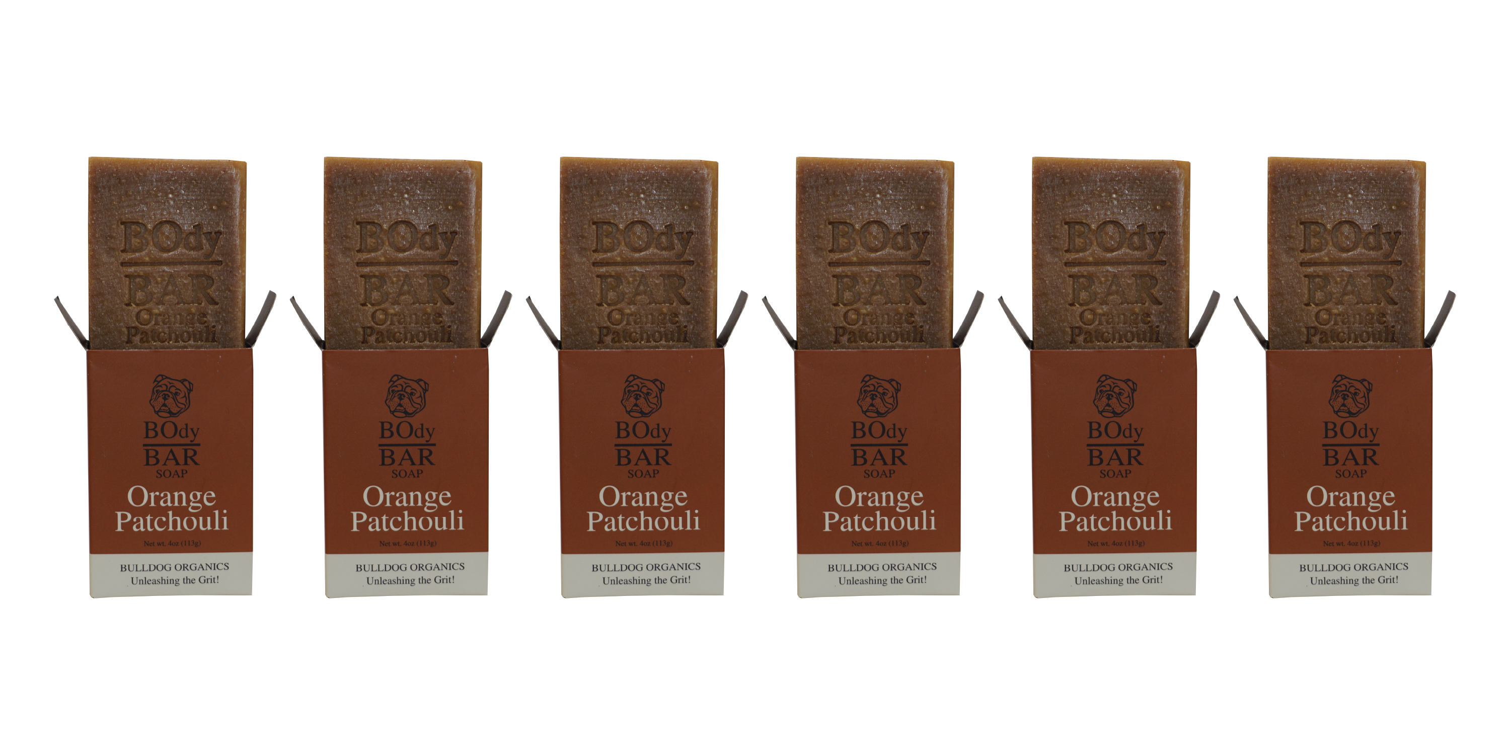 Pack of 6 - BO's Natural Orange Patchouli Men’s BOdy Bar Soap – Cold-Process Soap with No Harsh or Synthetic Ingredients