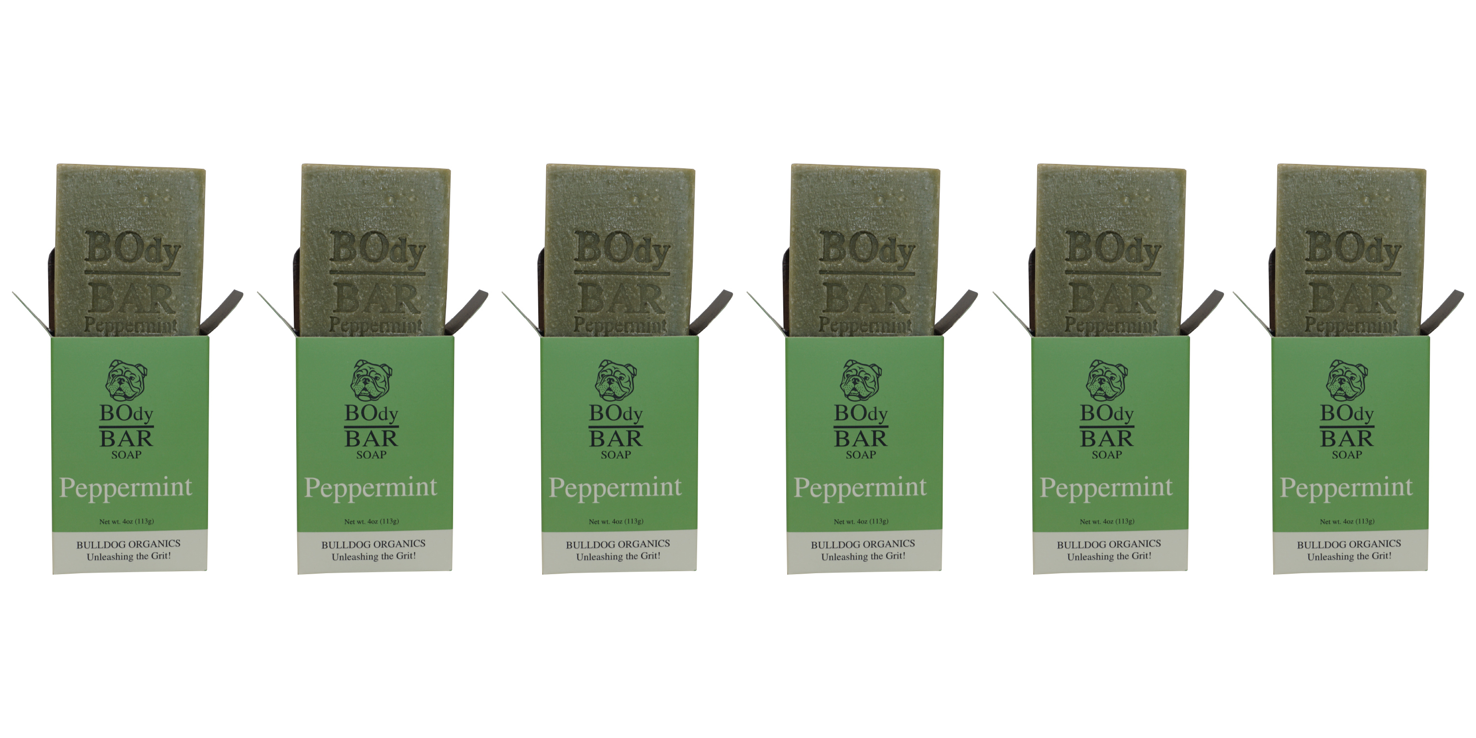 Pack of 6 - BO's Natural Peppermint Men’s BOdy Bar Soap – Cold-Process Soap with No Harsh or Synthetic Ingredients