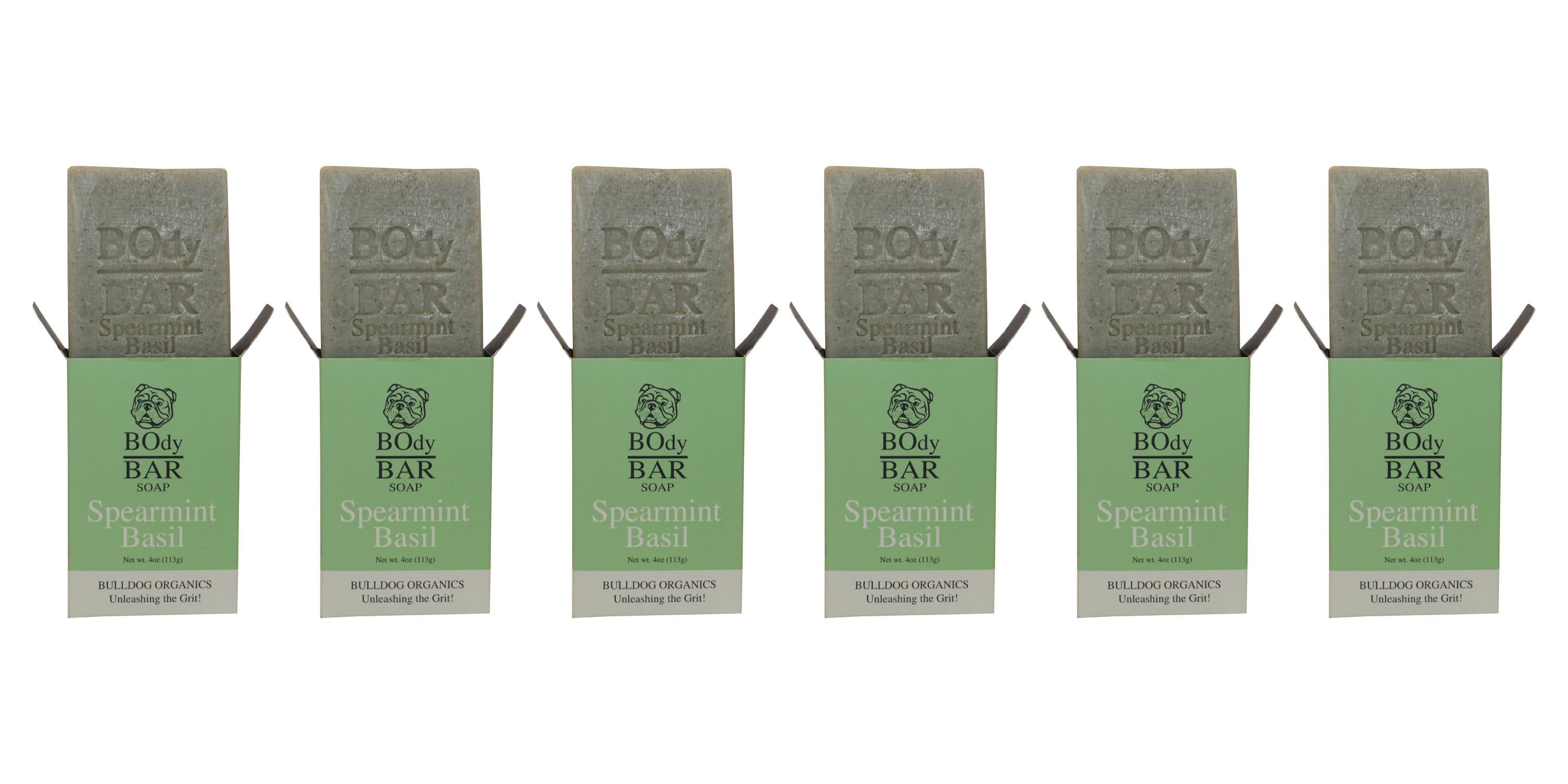 Pack of 6 - BO's Natural Spearmint Basil Men’s BOdy Bar Soap – Cold-Process Soap with No Harsh or Synthetic Ingredients