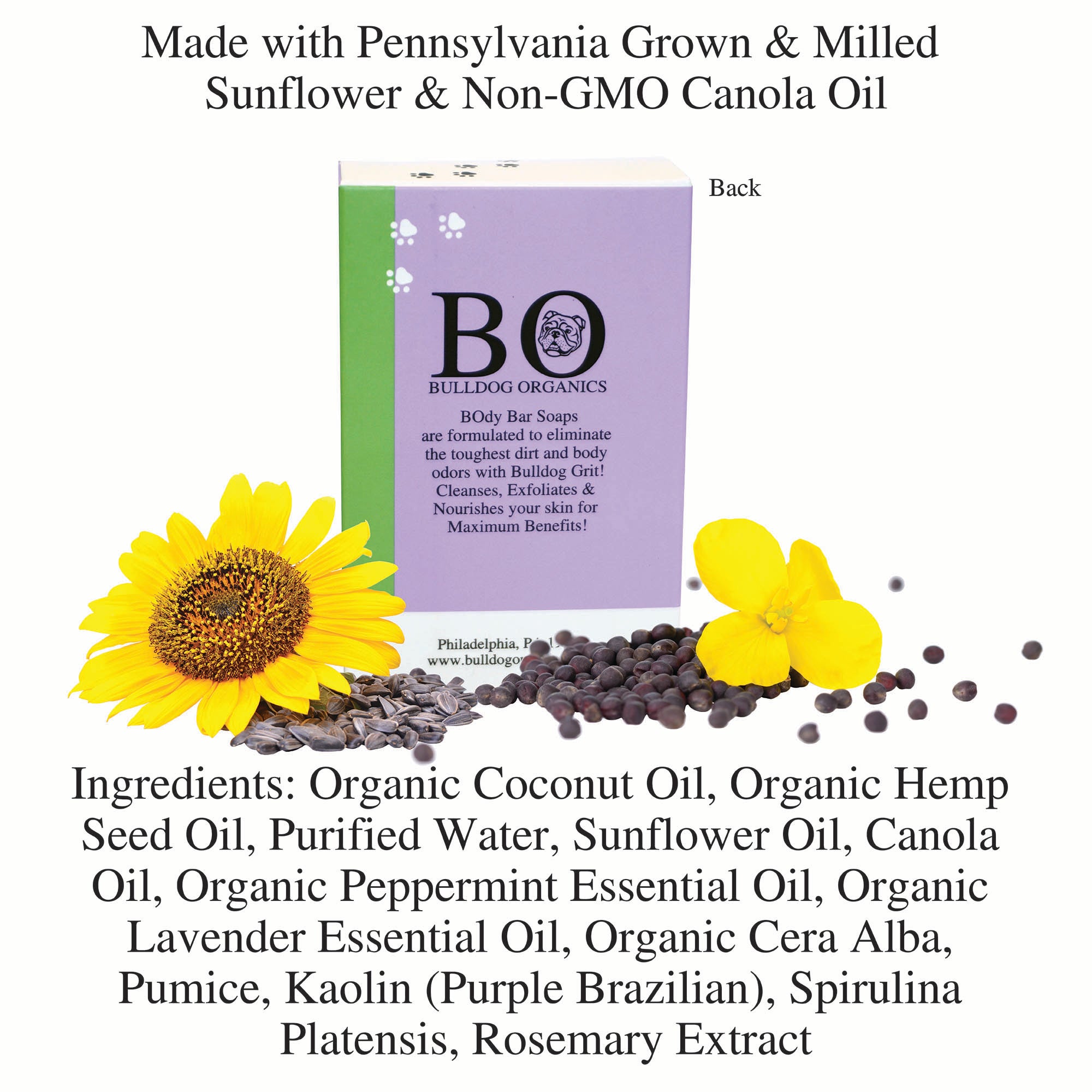 BO's Natural Lavender Mint Men’s BOdy Bar Soap – Cold-Process Soap with No Harsh or Synthetic Ingredients