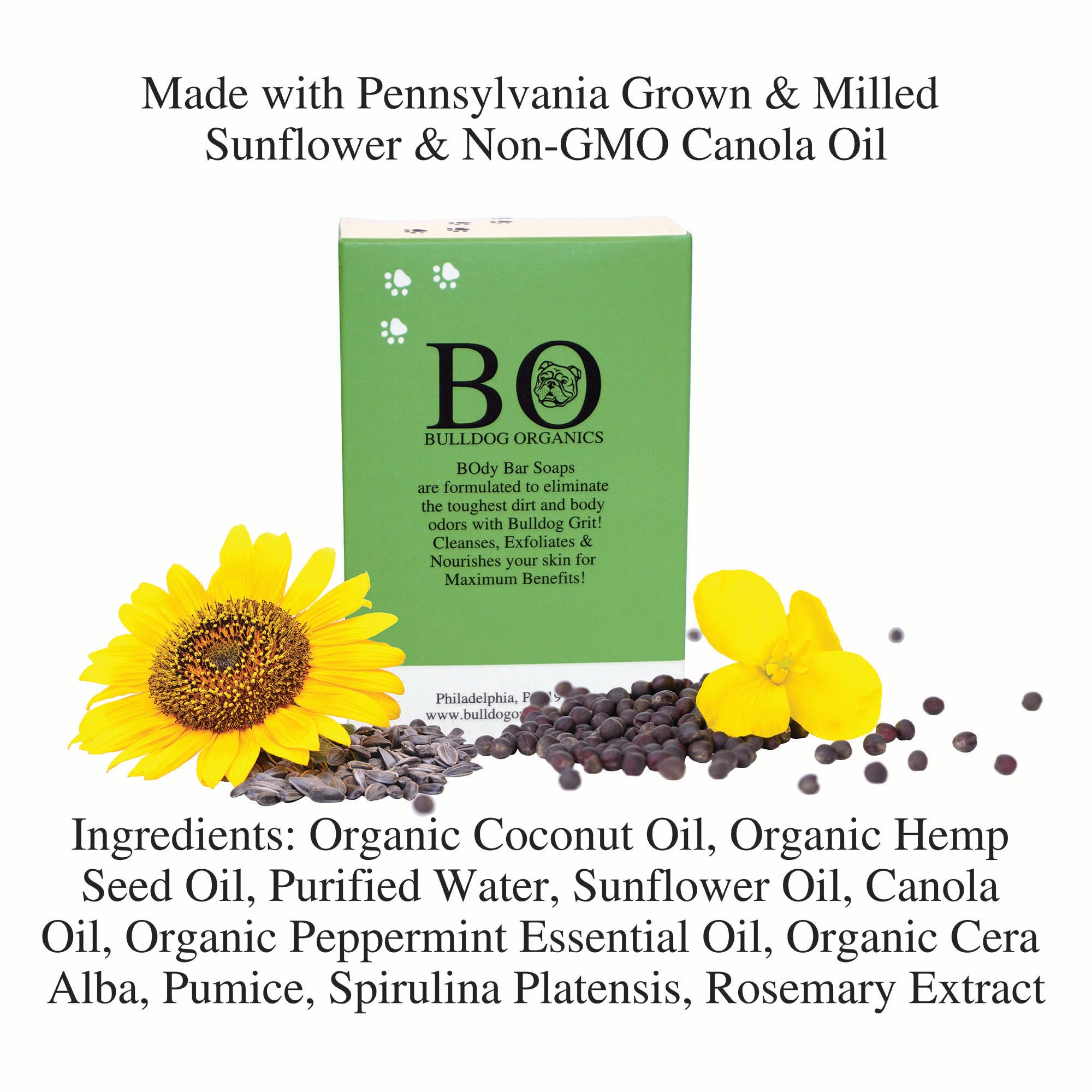 Pack of 6 - BO's Natural Peppermint Men’s BOdy Bar Soap – Cold-Process Soap with No Harsh or Synthetic Ingredients