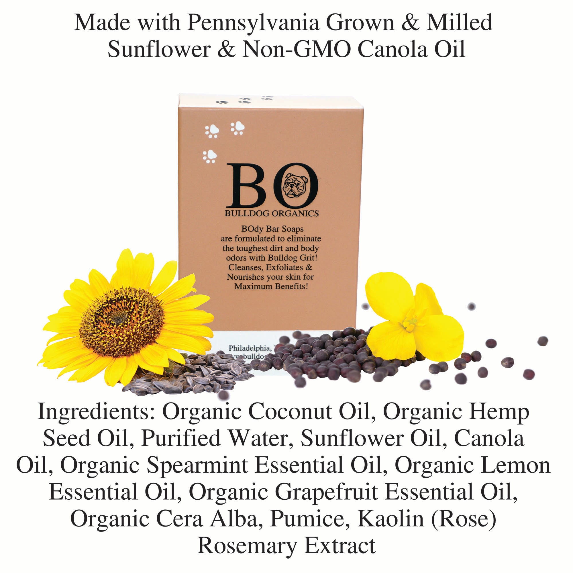 BO's Natural Mint Citrus Men’s BOdy Bar Soap – Cold-Process Soap with No Harsh or Synthetic Ingredients