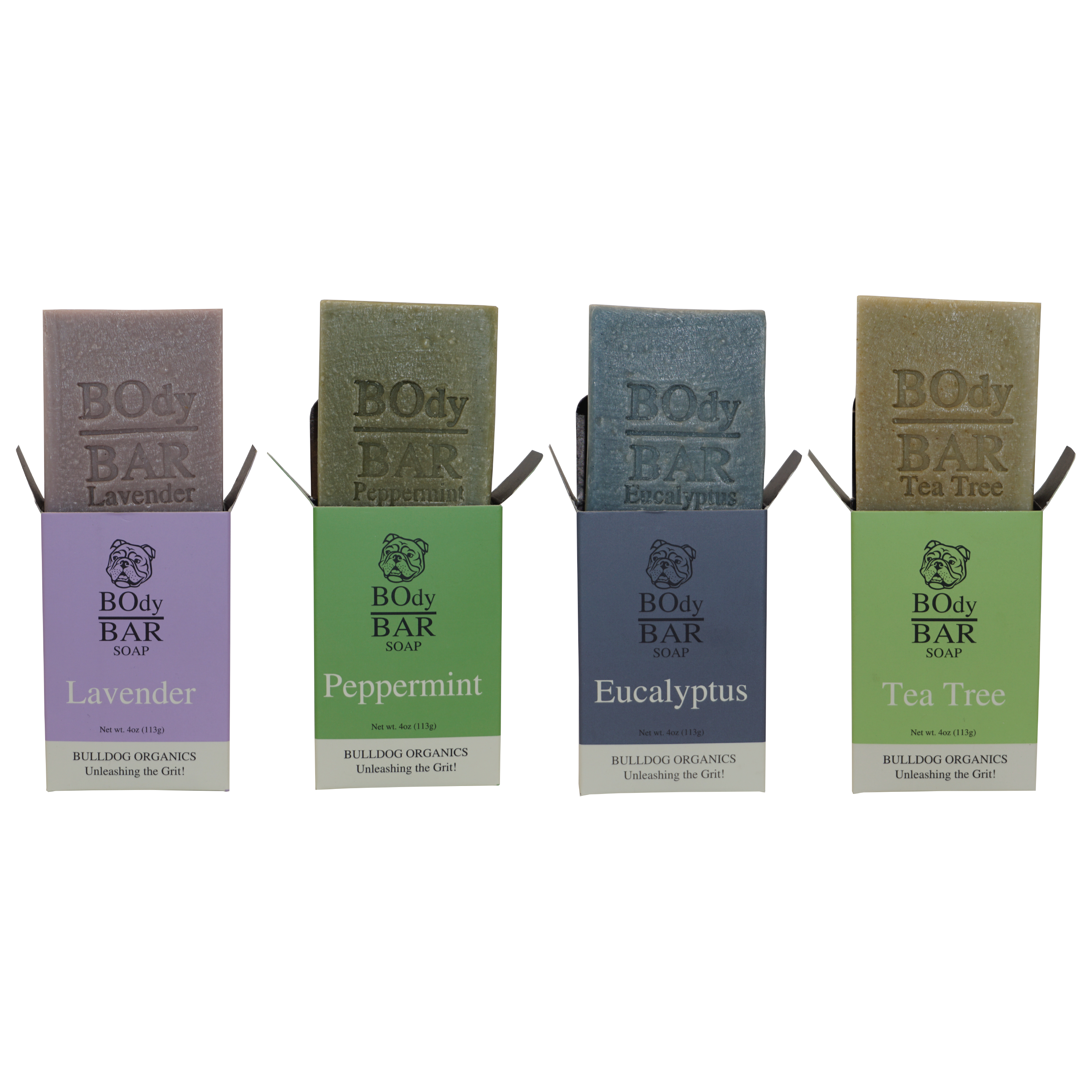 VARIETY POUND PACK, Natural Men's BOdy Bar Soap - Cold Process Soaps with NO HARSH or SYNTHETIC Ingredients - Lavender, Peppermint, Eucalyptus & Tea Tree (4oz, 4-Pack)