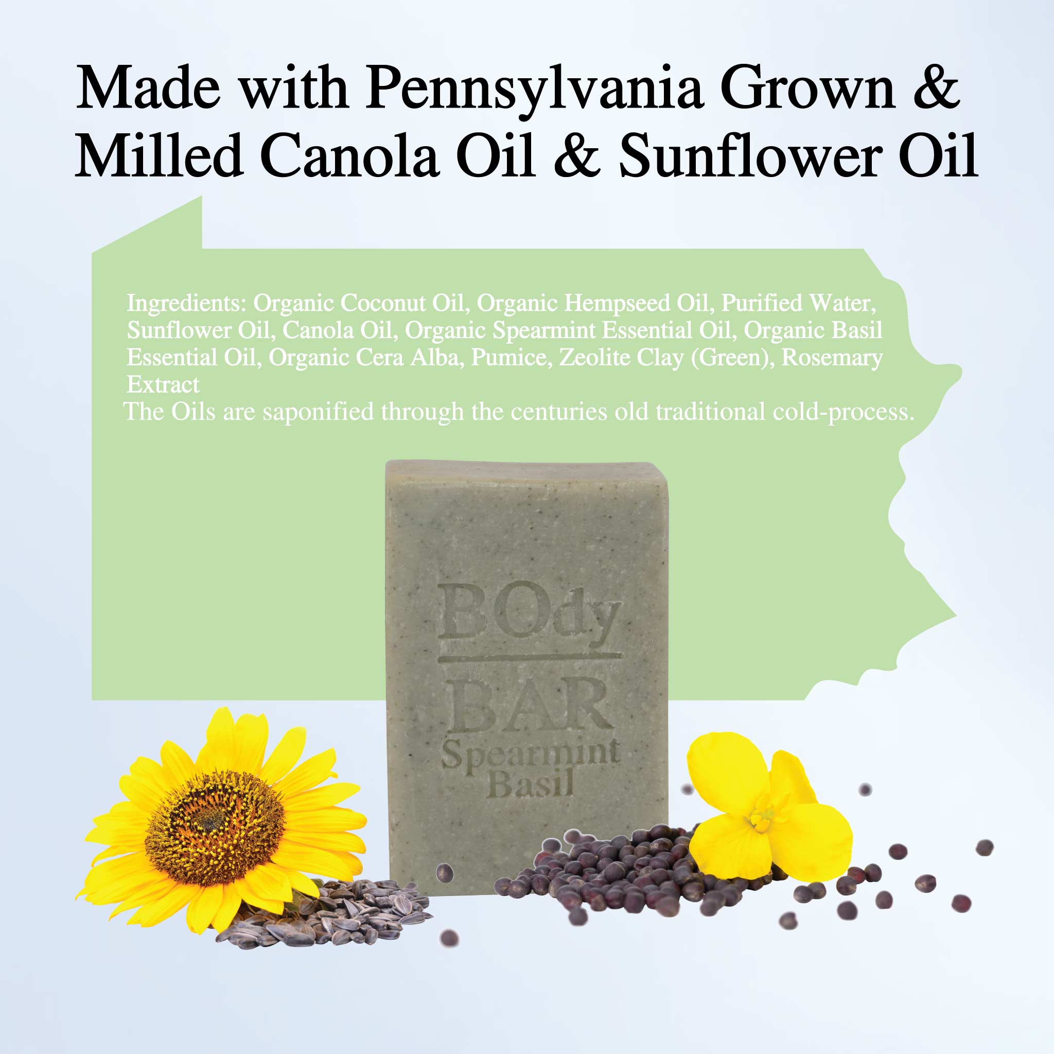 Natural Spearmint Basil BOdy Bar Soap